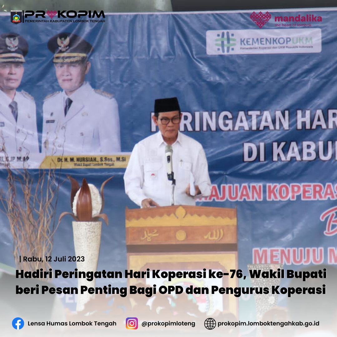 Hadiri Peringatan Hari Koperasi ke-76, Wakil Bupati Beri Pesan Penting Bagi OPD dan Pengurus Koperasi